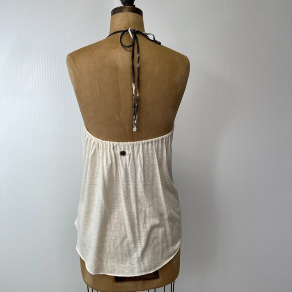Billabong Blouse Women Small Crochet Sleeveless Halter Tie Beach Party Core Ex - Picture 7 of 11